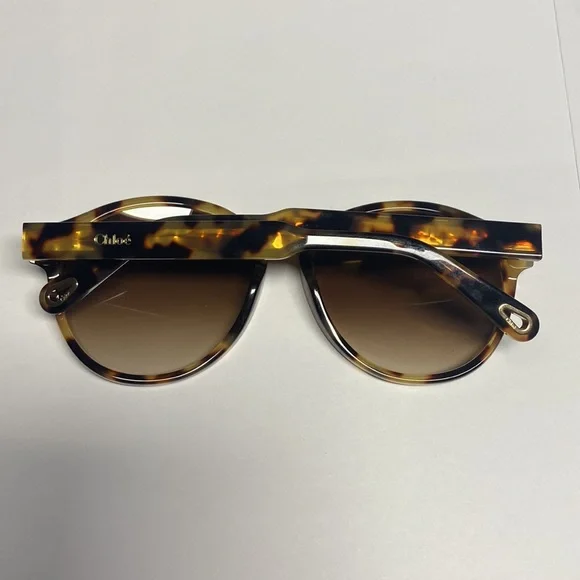 Chloe Womens Gradient Brown Round Sunglasses - Picture 5 of 8